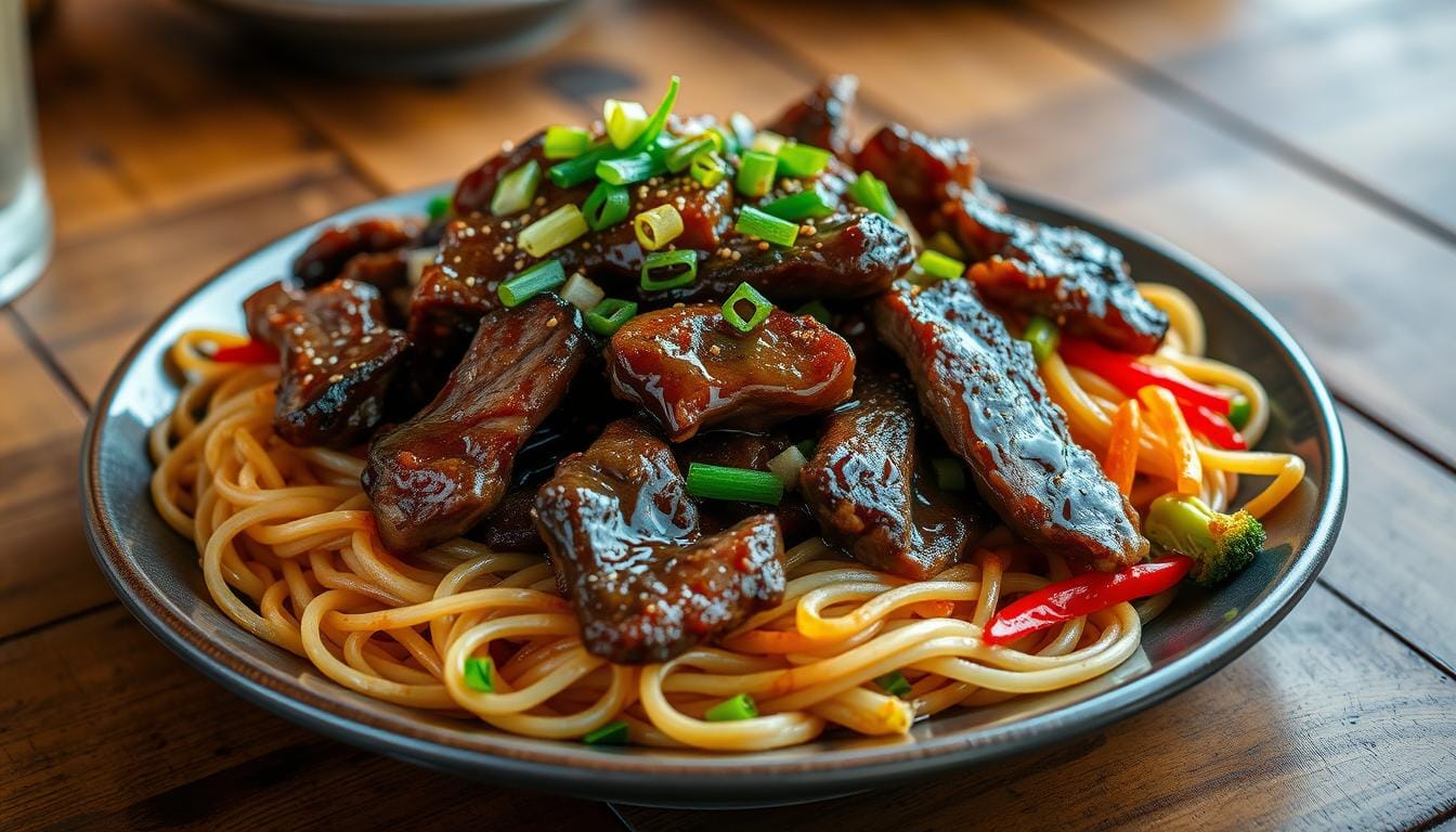 Mongolian Beef and Noodles