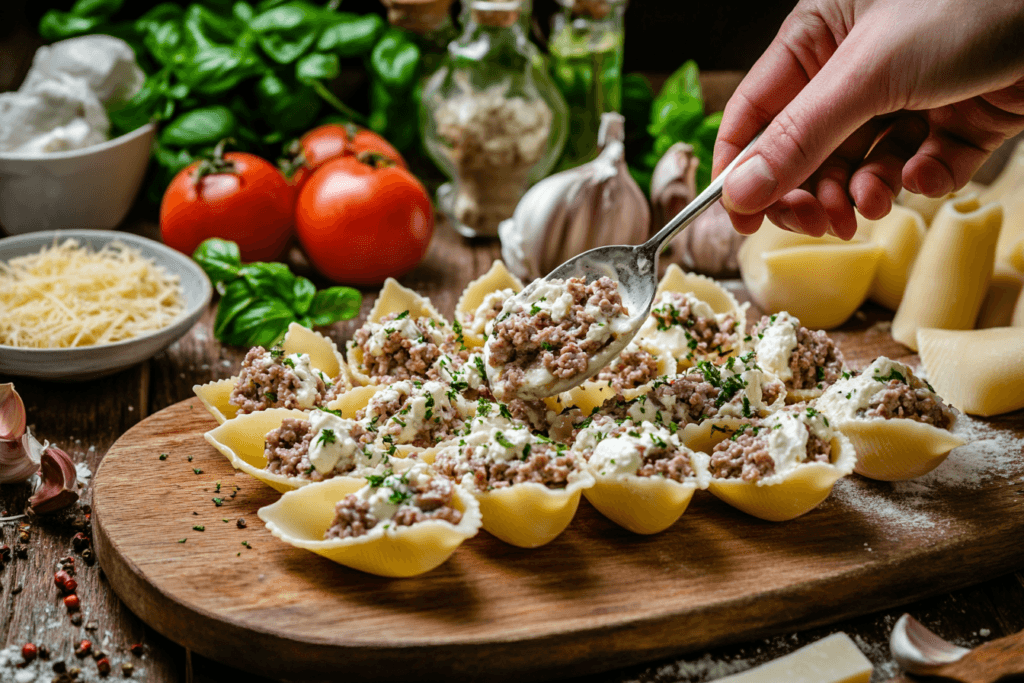 Stuffed shells with meat