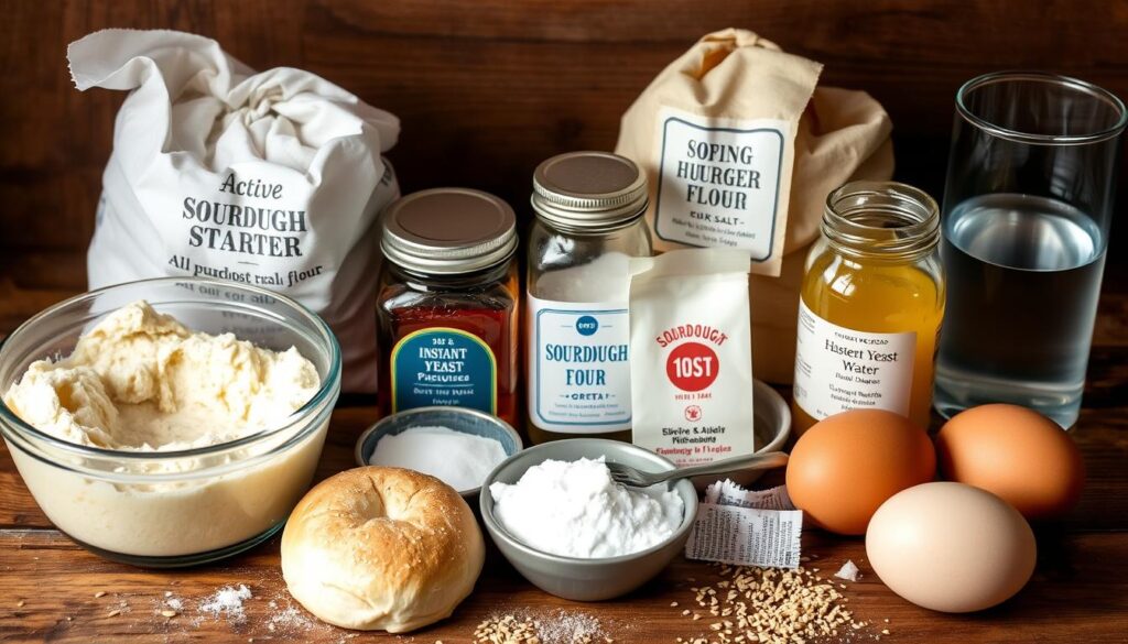 Ingredients for Sourdough Burger Bun Recipe