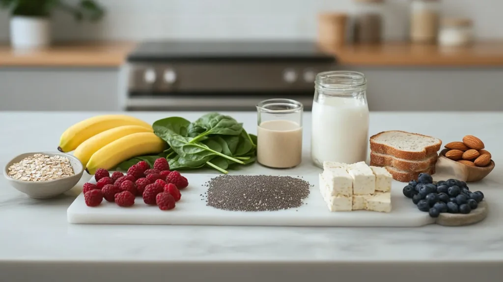 Gluten Free Vegetarian Breakfast Ingredients table